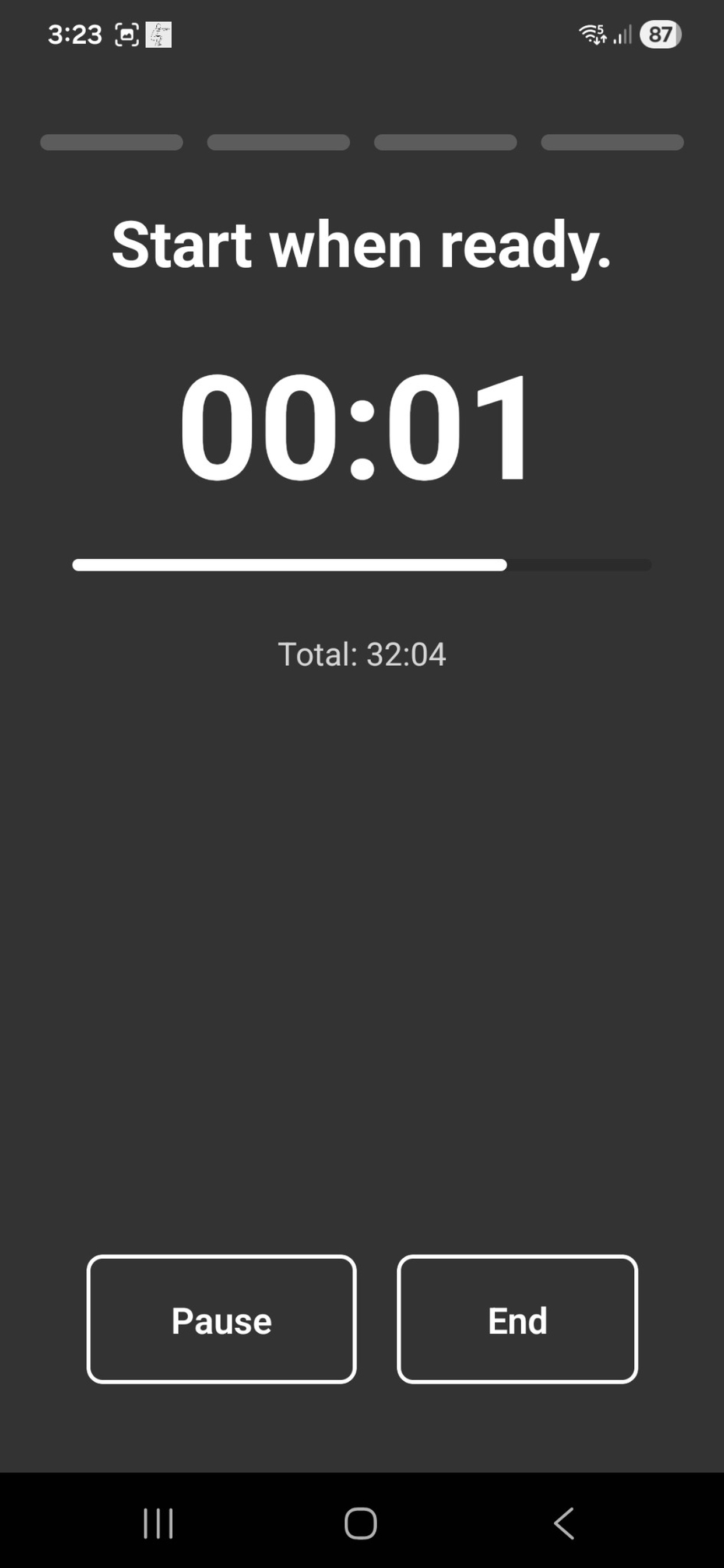 4x4 Timer during work phase with large countdown