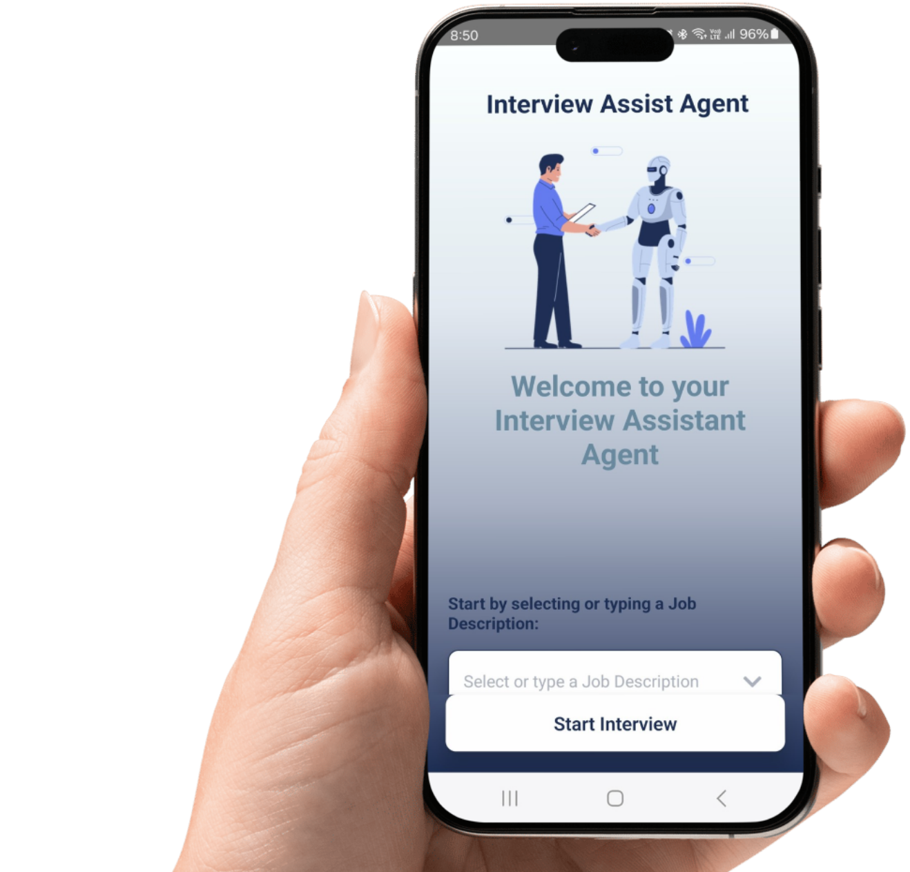 The AI Interviewer App 4 Mobile Mockup of The AI Interviewer App AI App Development Australia